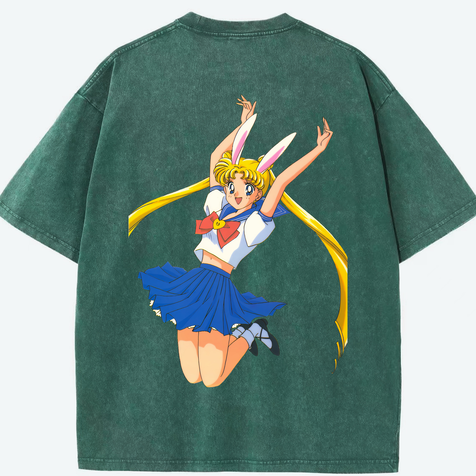 （画像用） 美少女戦士セーラームーン 愛野 美奈子 あいの みなこ Sailor Moon Aino Minako 綿100% ヴィンテージ風 半袖Tシャツ（背面プリント）